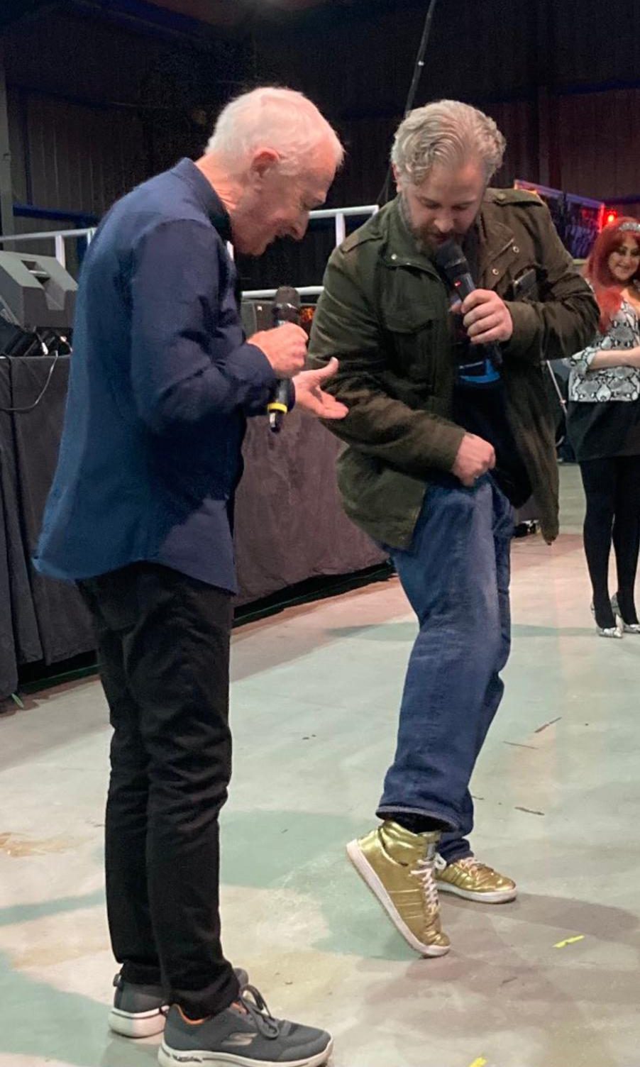 Anthony_Daniels_C3PO_Adidas_High_Tops_Crop Anthony Daniels checks out Finding Ford's Adidas C3PO Trainers!